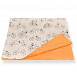 kocyk minky 75x50 orange rowery